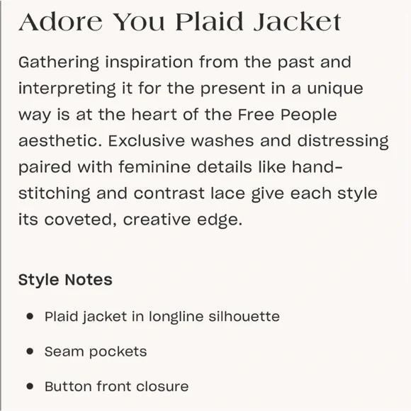 NEW Free People Adore You Plaid Jacket Wool Trench Pea Coat in brown - Picture 3 of 7